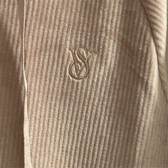Victoria's Secret Women's Pink/Beige Ribbed Velour Hoodie Jacket Size M - Picture 6 of 11